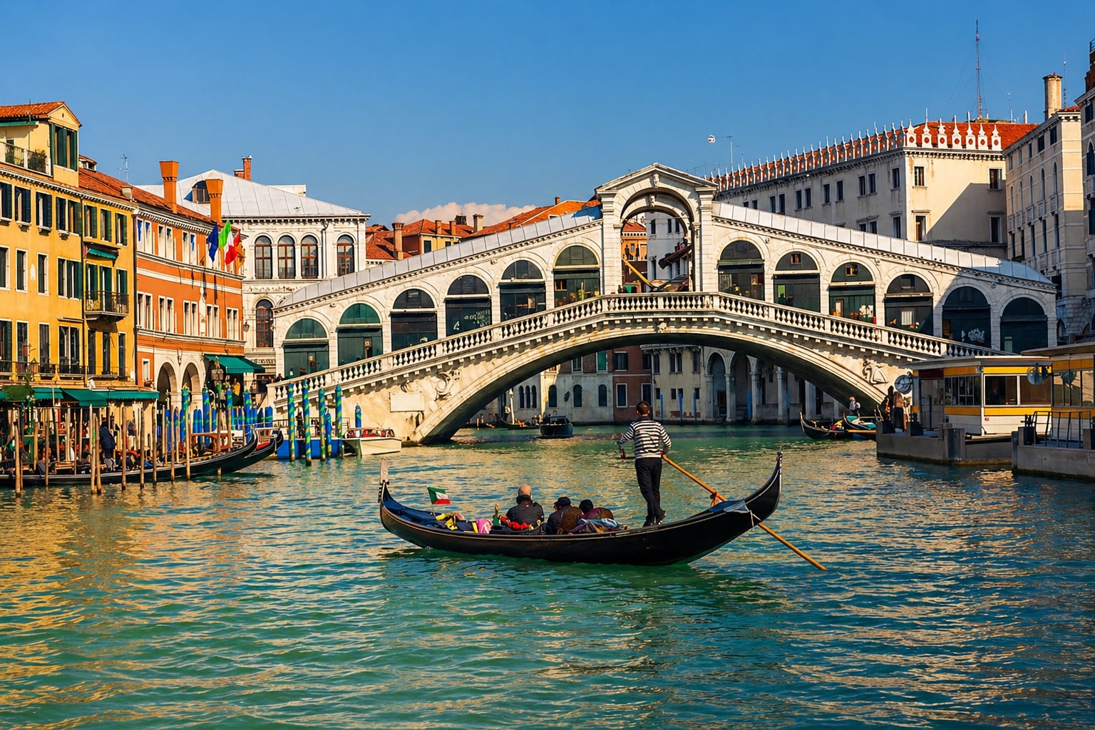 Gondola in Venice at the route finale